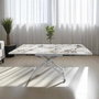 Hanah Home Mesa de Comedor Extensible de Mármol Blanco